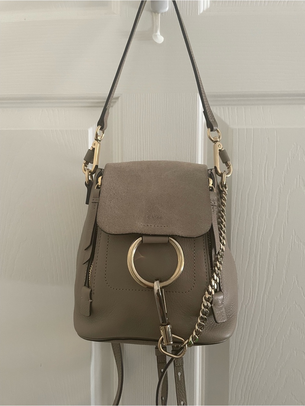 Chloe Faye Motte Gray mini backpack